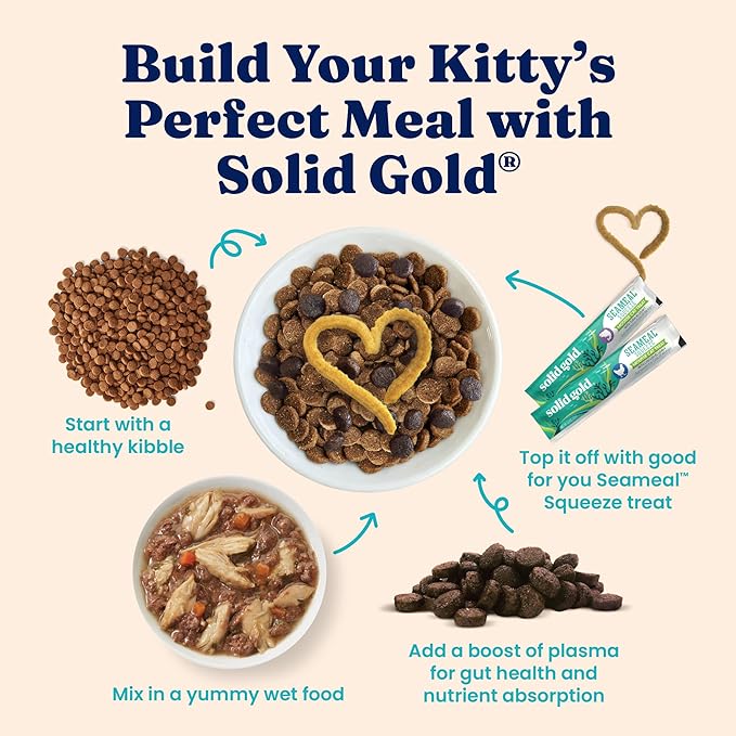 Solid Gold Wet Cat Food Variety Pack Shreds in Gravy - Healthy Canned Cat Food Made w/Real Tuna & Fish Protein & Vitamins - Grain Free & Gluten Free Canned Meals for Cats & Kittens - 12ct/3oz Can