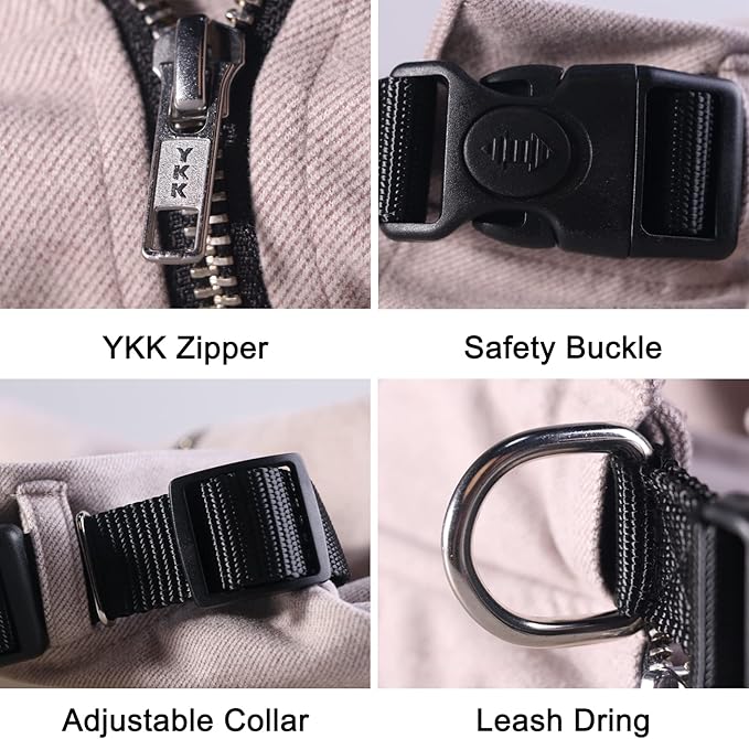 Extra Large Dog Collar Jackets Clothes Sweaters with Leash Ring for Labrador Rottweiler Great Dane, Grey, 6X-Large