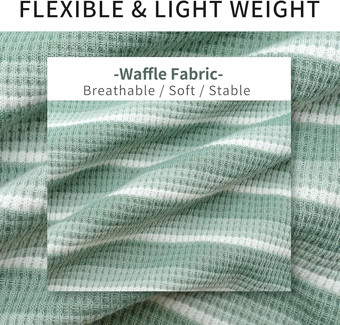 KYEESE 2Pack Waffle Dog Shirts Stretchy Dog T-Shirts Lightweight Dogs Tank Top Sleeveless Striped Dogs Shirt Vest Breathable, XX-Large, Green+Striped