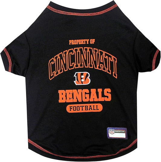 NFL Cincinnati Bengals Dog T-shirt Large. - Licensed Shirt for Pets Team Colored with Team Logos- Premium Stretchable Materials for the comfort of your Dog & Cat