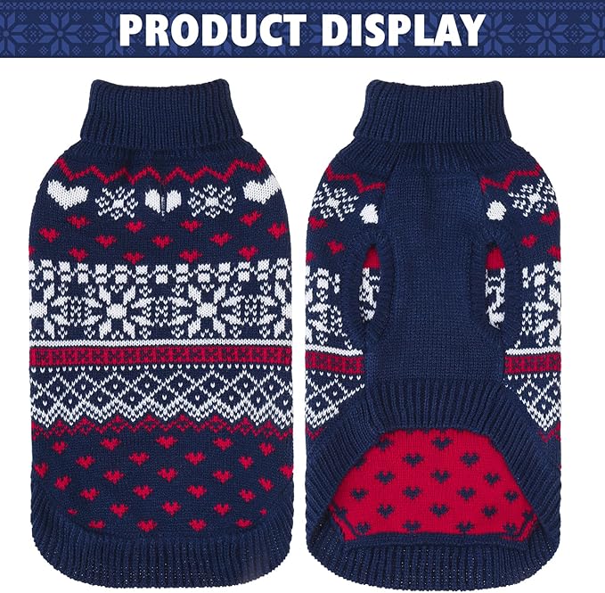 SCENEREAL Dog Sweaters for Small Medium Dogs - Soft, Warm Turtleneck Small Dog Sweater, Ugly Knit Dog Christmas Outfits for Dachshund, Chihuahua, Pug, Yorkie,Winter Pet Clothes Male Female