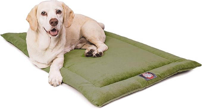 Majestic Pet Dog Crate Mat - Machine Washable Soft Plush Pet Bed Pad for Crates & Kennels | USA Crafted | 30"x21" Villa Fern