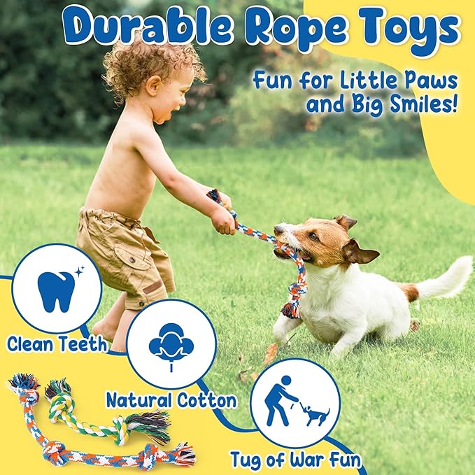 KIPRITII 9-Pack Interactive Puppy Dog Toys for Small Dogs No-Stuffing Squeaky Octopus-Shaped Toy, Cute Plush & Engaging Chew Toys for Puppy Teething to Keep Them Busy