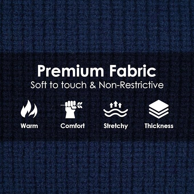 Dog Sweaters for Medium Dogs Boy Girl, Soft Turtleneck Sweater with Leash Hole, Stretchy Fall Sweater Christmas, Fleece Winter Warm Pet Clothes Costume for Schnauzer, Bichon Frise, NavyBlue M