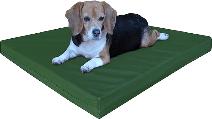 Dogbed4less Orthopedic Gel Infused Memory Foam Dog Bed, Waterproof Liner with Durable Canvas Cover + Bonus Microsude Antislip Duvet, 37X27X4 Inches