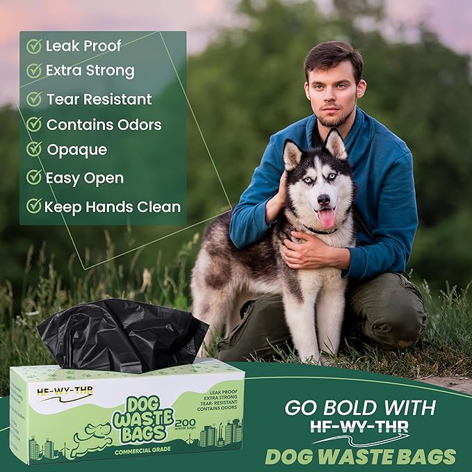 Dog Waste Bags 4000 Count - Doggie Poop Bags Rolls Replacements for HOA & Park Dispensers - Thick, Plastic, Leakproof and Tear Resistant