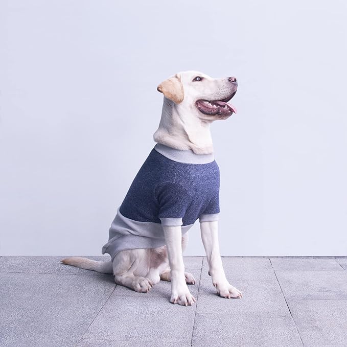 Extra Large Dog Sweaters Warm Clothes Pullover Sweatshirts for Labrador Rottweiler Great Dane, Blue Grey, 9X-Large