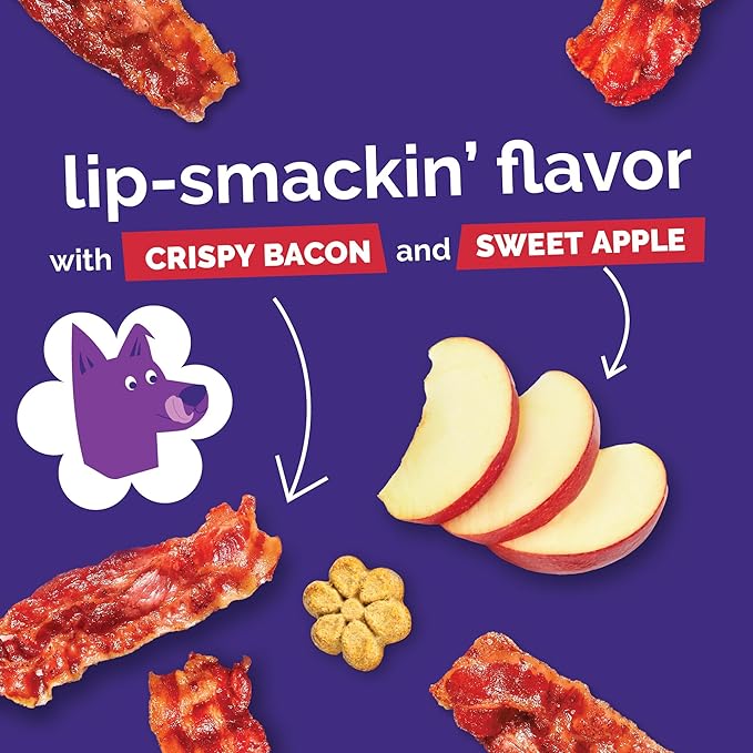 Fruitables Baked Dog Treats, Healthy Pumpkin Treat for Dogs, Low Calorie & Delicious, Free of Wheat, Corn and Soy, Made in The USA, Apple and Crispy Bacon Flavor, 20oz