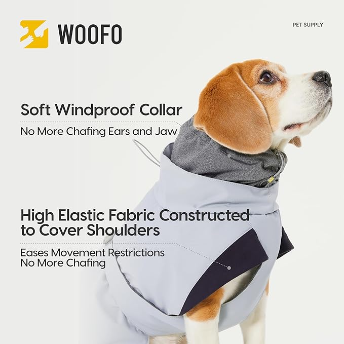 Dog Slip-on Winter Coat, Warm,Lightweight, Adjustable and Easy to Wear for Cold Weather | Waterproof & Windproof Padded Dog Winter Jacket (Glacier Grey, M)