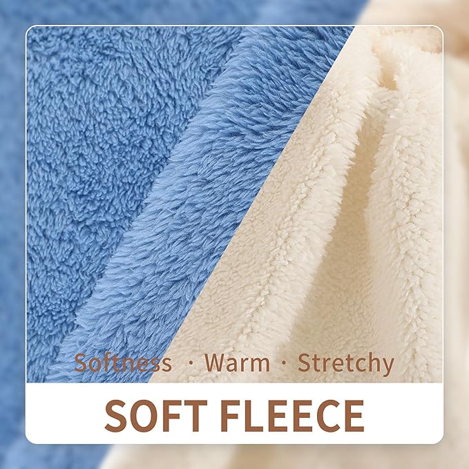 LESYPET Dog Sweater for Small to Medium Dogs, Fleece Lining Puppy Sweatshirt in Winter, Warm Puppy Clothes Pullover Jumper, Blue L