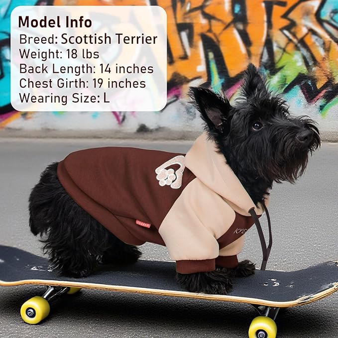 KYEESE Dog Hoodie Stretchy Pets Sweater with Leash Hole Pet Clothes with Drawstring Pets Coat for Cold Weather Warm Dog Clothes for Large Dogs Soft Pet Sweatshirt Comfort Dogs Winter Coat