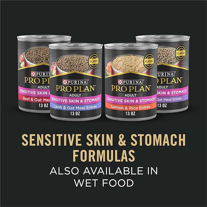 Purina Pro Plan Sensitive Skin and Stomach Dog Food Dry, Adult Salmon & Rice Formula, Digestive Health - 40 lb. Bag