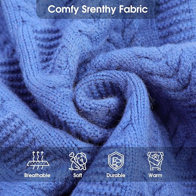 ASENKU XXXXL Dog Sweaters for Large Dog Girls Boys, Pullover Turtleneck Knitted Big Doggie Sweatershirt for Female Male, Doberman Great Dane Sweater for Extra-Large Breed Dogs, Blue 4XL