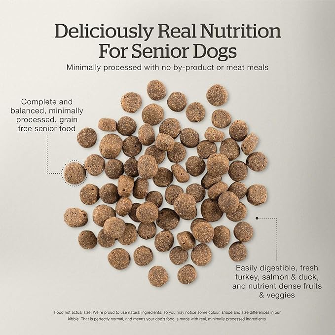 Now Fresh Grain-Free Senior Dry Dog Food with Turkey, Salmon & Duck, Premium Kibble Made with Real Meat & Fish, Chicken-Free Recipe, Glucosamine & Chondroitin for Healthy Joints, 12 lb Bag