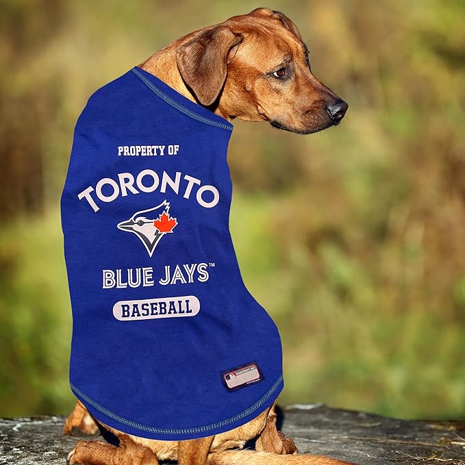 MLB Toronto Blue Jays Dog T-Shirt Extra Large. - Licensed Shirt for Pets Team Colored with Team Logos- Premium Stretchable Materials for The Comfort of Your Dog & Cat