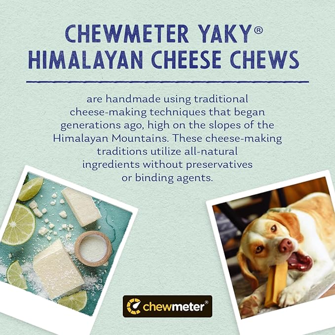 Chewmeter Yaky Himalayan Cheese Chews | Natural Yak Cheese Dog Chews | Long Lasting, Stain Free, Protein Rich, Low Odor | 100% Natural, Healthy & Safe | Small | for Dogs 15 lbs and Smaller | 2.5lb