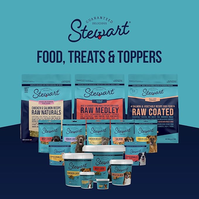 Stewart Chicken Liver Dog Treats, 1.5 oz, ~25 Pieces, Freeze Dried Raw, Single Ingredient, 60% Protein Training Treats or Meal Topper in a Resealable Tub, Grain Free, Gluten Free
