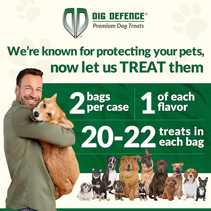 Dig Defence Premium Dog Treats - Carrot and Peanut Butter, Natural Ingredients, Baked Gourmet Snacks for Small & Big Dogs, Healthy Training Treat, 2 Pack