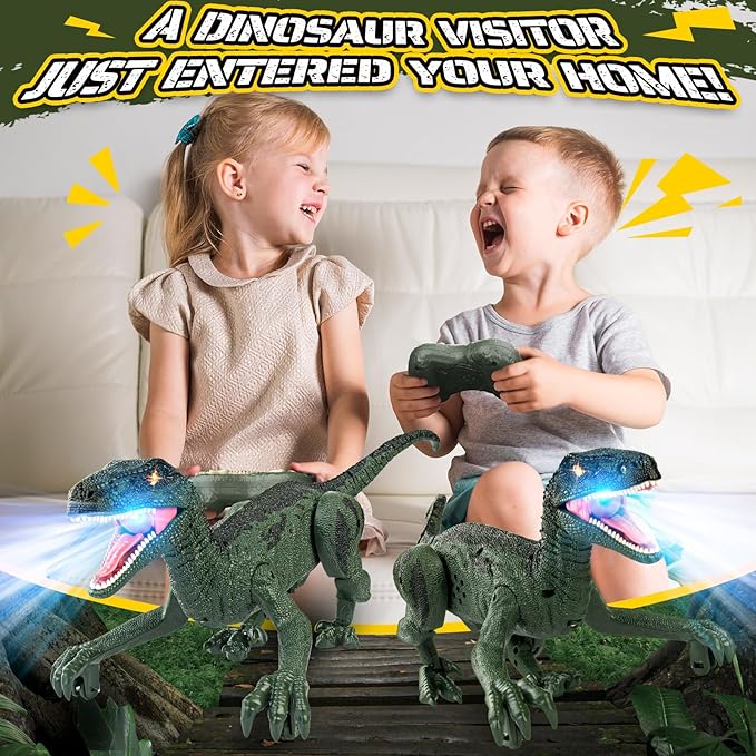 Dinosaur Toys for Kids 3-5, 5-7, 8-12, 2.4GHz Remote Control Dinosaur with Walking, Realistic Sounds, Demo Mode, Rechargeable Jurassic Toys for Birthdays, Parties, Children’s Day