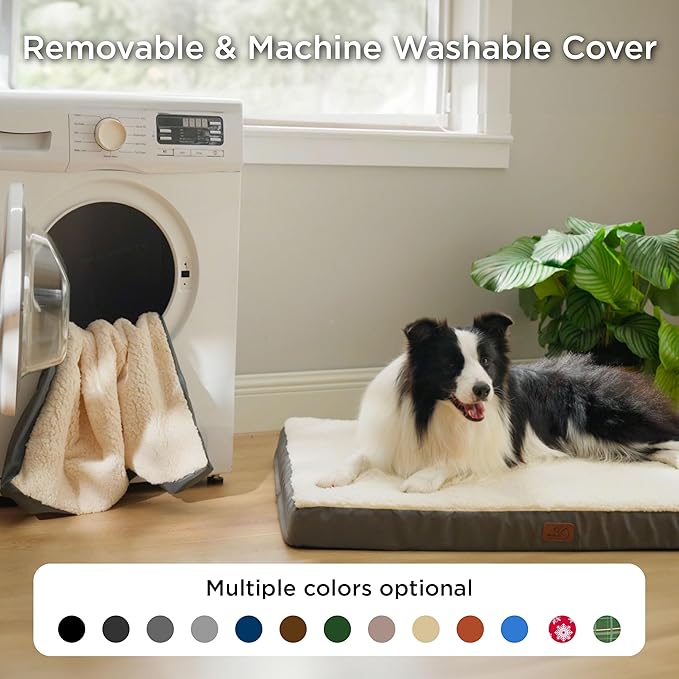 Bedsure XL Dog Beds Large Sized Dog - Extra-Large Comfy Flat Puppy Bed with Removable Washable Cover, Orthopedic Egg Crate Foam Pet Mat, Suitable for Pet Up to 100 lbs