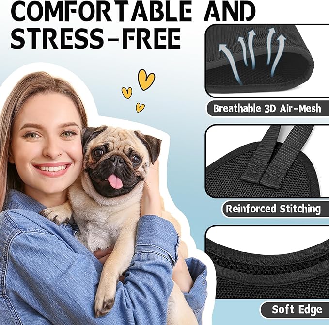 Supet Dog Grooming Hammock Harness for Dogs Cats, Relaxation Pet Nail Clipper Hammock, Restraint Dog & Small Animal Leashes Sling for Groomingk for Nail Trimming (Black, XS)