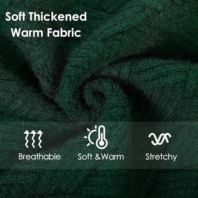 AOFITEE Dog Sweater, Turtleneck Dog Sweaters for Small Dogs Female, Dogs Winter Sweaters Girl Boy, Small Pet Christmas Sweater, Classic Cable Holiday Knitwear for Pug Dachshund (Green, S)
