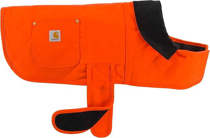 Carhartt Firm Duck Insulated Dog Chore Coat, Durable Weather Resistant Jacket for Cold and Windy Conditions, PFAS Free (Hunter Orange), Medium