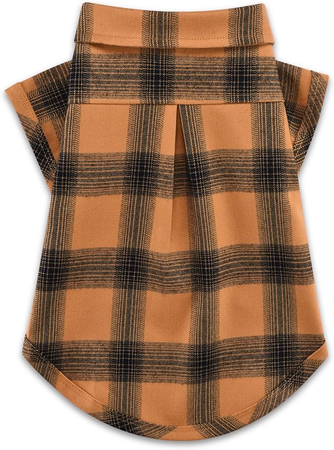 Koneseve Dog Shirt Plaid Dog Clothes for Small Dogs Boy Girl Cat Clothes Soft Puppy Outfit Adorable Pet T-Shirts Kitten Grid Costume Apparel Thanksgiving Christmas Clothing (Yellow; 2XL)