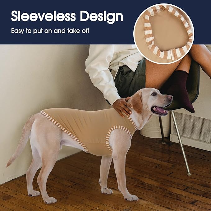 IECOii 2Pack Dog T-Shirts for Large Dogs | Breathable & Lightweight Fabric, Easy-On Design for Doberman, Machine Washable, Khaki+Green, 4XL