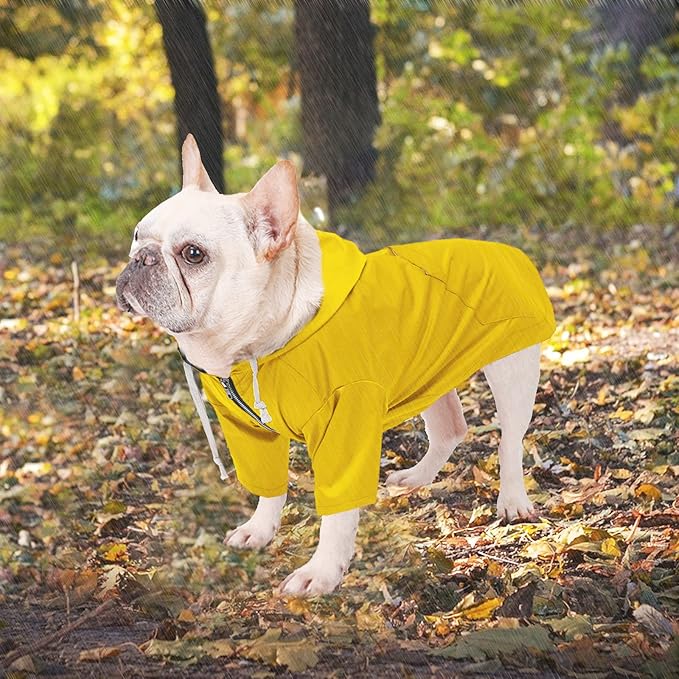 Dog Raincoat rain Jacket Raincoat Dogs Waterproof Small Medium Breeds Zip Closure Storage Pocket Harness Hole Yellow XL