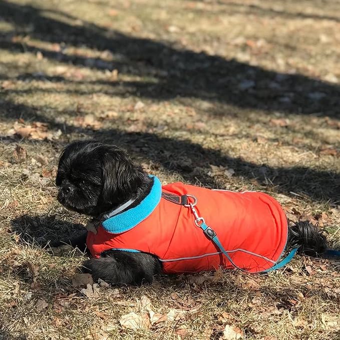Gooby - Sports Vest, Fleece Lined Small Dog Cold Weather Jacket Coat Sweater with Reflective Lining, Orange, Large