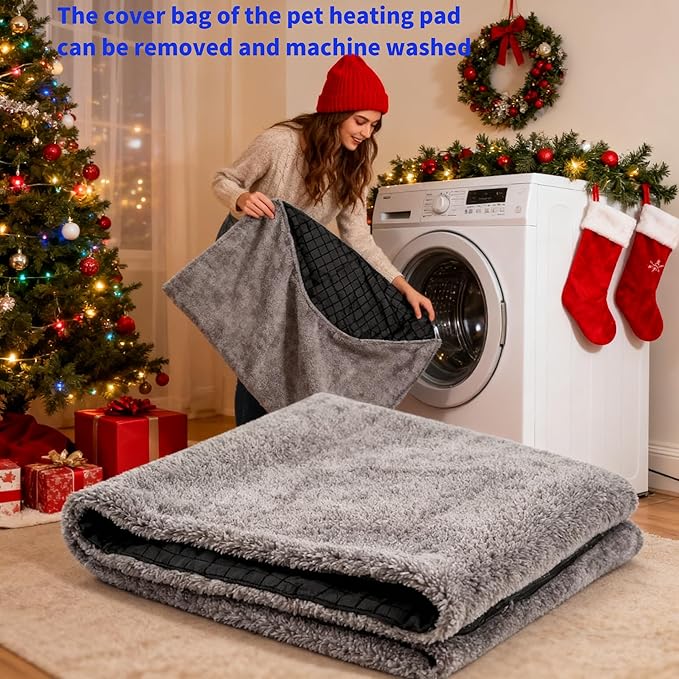 Heated Dog Bed Dog Heating Pad,Outdoor Doghouse Indoor Bed,Continuous High & Low Heater for Small Medium Pet Cat Puppy Puppies Chew Proof