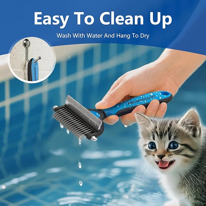 Pet Grooming Set with Shedding Brush and Dematting Comb，Brush for Small Breed Dogs，Cat Shedding Brush，Stainless steel teeth remove tangled hair，Pet Grooming Tools-Small