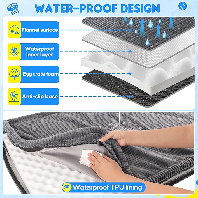 Dog Car Bed, Non-Slip Backseat Extender Pet Mat, Removable Washable Dog Bed for SUVs, Sedans & Trucks, Anti-Slip Travel Bed for Dogs, Easy Clean & Scratch-Proof & Comfort (50"x24.6")