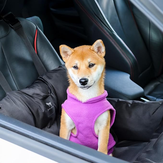 JACKO & CO - Fleece Vest Dog Sweater with Leash Ring - Soft, Warm & Lightweight Pullover Coat for Small & Medium Dogs, Puppies & Cats - Cozy Fall/Winter/Spring Pet Jacket (Purple, XX-Large 25-35lbs)