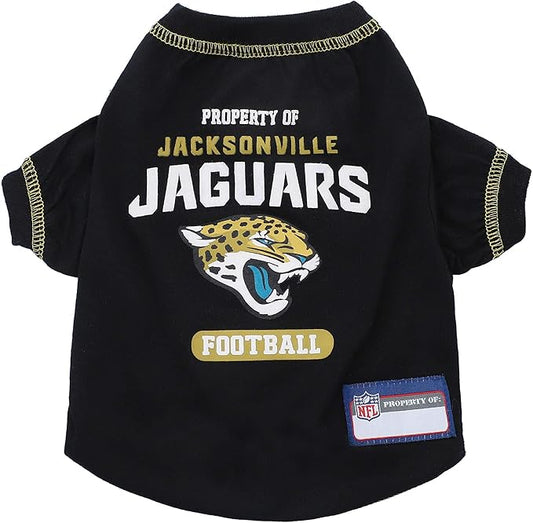 NFL Jacksonville Jaguars Dog T-shirt Large. - Licensed Shirt for Pets Team Colored with Team Logos- Premium Stretchable Materials for the comfort of your Dog & Cat