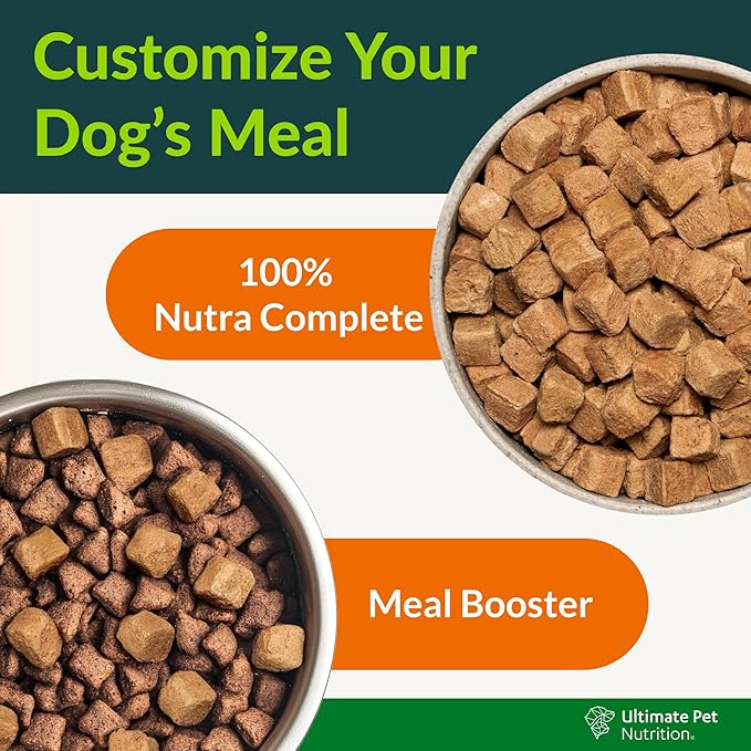 ULTIMATE PET NUTRITION Nutra Complete Bone Broth Infusions, 100% Freeze Dried Raw Veterinarian Formulated Dog Food with Antioxidants Prebiotics and Amino Acids, (3 Pound, Bone Broth Fish)