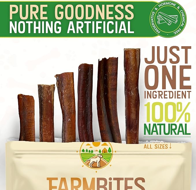 Bully Sticks – Odor-Free (6”, 15-Pack) | All-Natural 100% Beef Dog Chews | Grass-Fed, Grain-Free, Non-GMO | Easily Digestible Treat for Puppies, Small Breeds & Senior Dogs