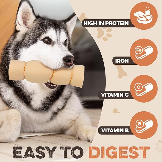 Premium Beef Cheek Rolls for Dogs 10-12" - (5-Pack) Long Lasting, Safe & Natural Rawhide Alternative Chews, Ideal for Large Dogs & Aggressive Chewers, Supports Dental Health & Digestion