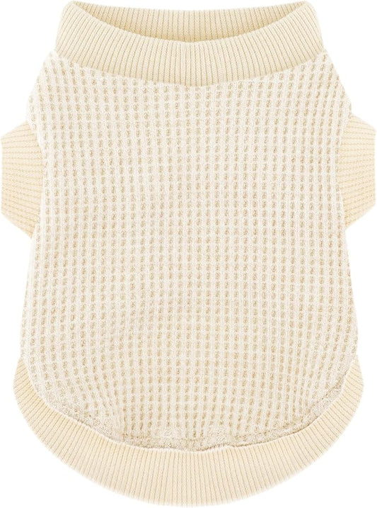 Cozy and Functional Dog Shirts for Small Puppies: Stretchable Beige Attire with Easy-On Design, Ideal for Chihuahuas and Yorkies - Enhance Comfort and Playfulness on Chill Days X-Large