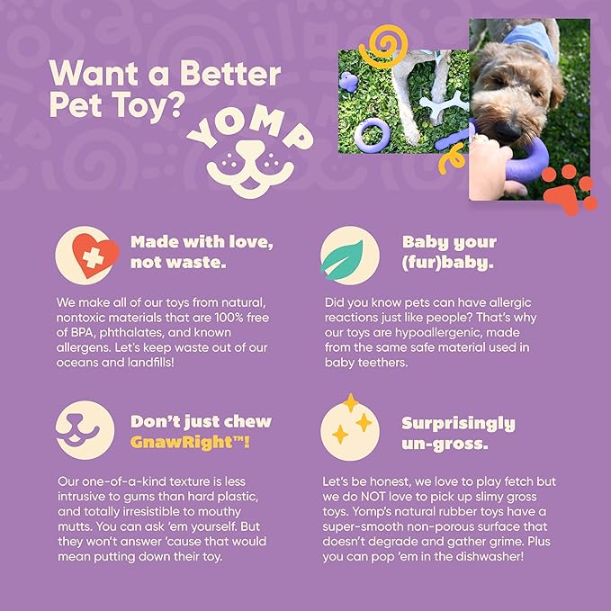 Yomp SuperLoop Max Dog Chew Ring – Durable, Dishwasher Safe, for Active Play, Tug, Fetch & Chew