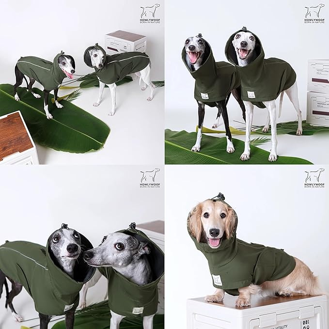 Waterproof Dog Raincoat, Hooded Raincoat for Dachshund Whippet Small Medium Large Dogs, Adjustable Dog Rain Coat Jacket (06(chest22-25'',back18-20.5''))