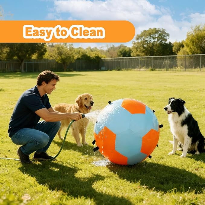 Herding Balls for Dogs, 25 inch Herding Ball for Australian Shepherd, Interactive Herding Ball for Exercise & Mental Stimulation, Outdoor Training Dog Toys with Strap, Blue&Orange