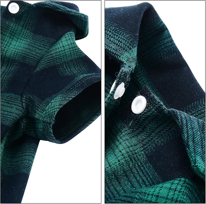 Koneseve Dog Shirt, Pet Plaid Clothes Shirt T-Shirt Sweater Matching Breathable for Small Medium Large Dog Cat Puppy Adorable Casual Cozy Halloween Thanksgiving Christmas Costumes (Green; 5XL)