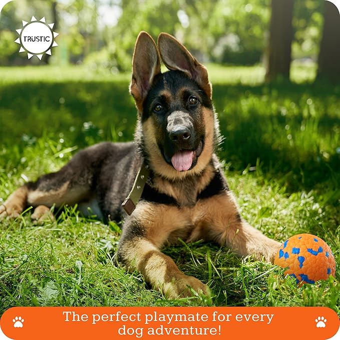 Foam Fetch Dog Balls 3 inch, for Large and Medium Breeds, Durable Toy for Chewers (Orange, 2 Pack)