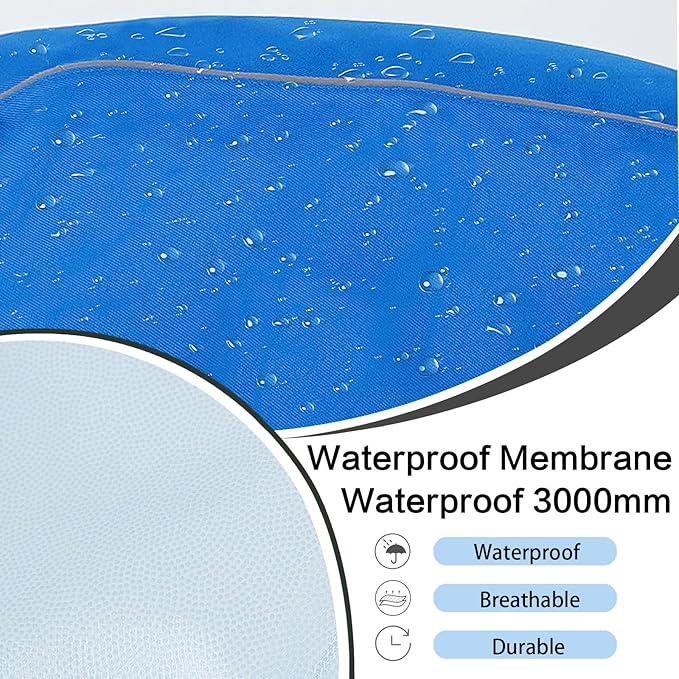 Waterproof Dog Raincoat, Adjustable Lightweight Dog Rain Jacket with Reflective Strip Leash Hole for Small Medium Large Dogs (Blue, X-Large(37-55lb))