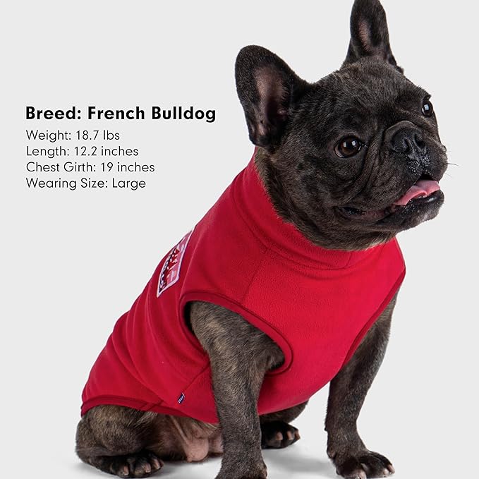 cyeollo Fleece Dog Sweater, Turtleneck Stretchy Sweatshirt Pullover Fleece Jacket Warm Winter Fall Dog Clothes for Medium Dogs Boy Girl Pet Apparel, Red XL