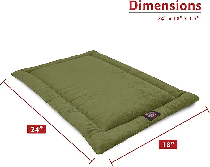 Majestic Pet Orthopedic Memory Foam Dog Crate Mat - Plush Pet Bed Pad for Crates & Kennels | USA Crafted | 24"x18" Villa Fern