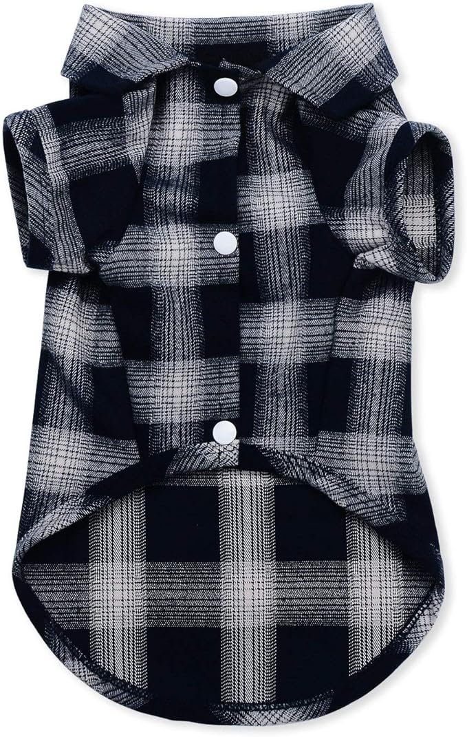 Koneseve Dog Shirt, Pet Plaid Clothes Shirt T-Shirt, Sweater Bottoming Shirt for Small Dog Cat Puppy Grid Adorable Wearing Stylish Cozy Halloween,Christmas Costumes (Blue;M/Medium)