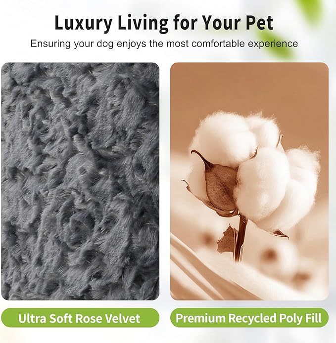 2 Pack Dog Bed for Large Medium Small Dogs,Reversible Rectangle Dog Bed,Washable Orthopedic Durable Sofa Bed for Pet Sleeping Puppy Cat-S-Grey